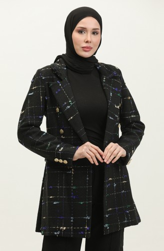 Plaid Boucle Jacket Blue C1428D 405