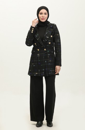 Plaid Boucle Jacket Blue C1428D 405