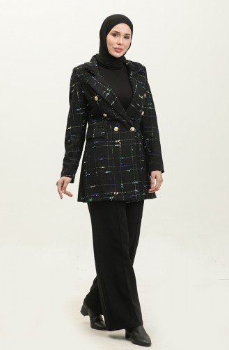 Veste Boucle À Carreaux Bleu C1428D 405
