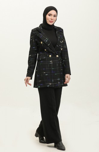 Plaid Boucle Jacket Blue C1428D 405