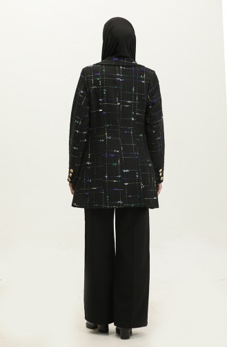 Plaid Boucle Jacket Blue C1428D 405