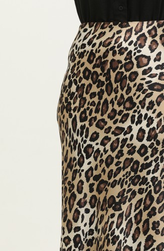 Patterned Satin Skirt Mink 4335 479