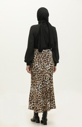 Patterned Satin Skirt Mink 4335 479