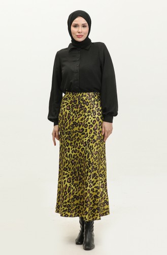 Jupe En Satin À Motifs Vert 4335 480