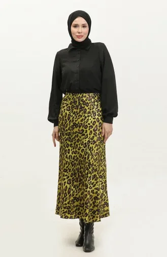 Jupe En Satin À Motifs Vert 4335 480