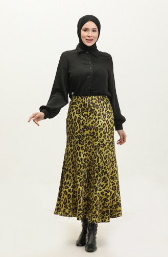 Jupe En Satin À Motifs Vert 4335 480