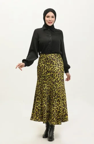 Jupe En Satin À Motifs Vert 4335 480