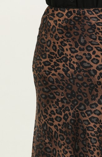 Jupe En Satin À Motifs Marron 4335 481