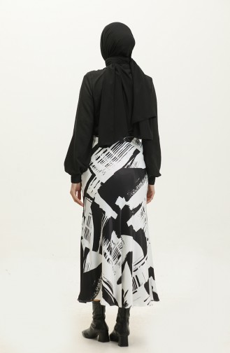 Jupe En Satin À Motifs Blanc 4335 482