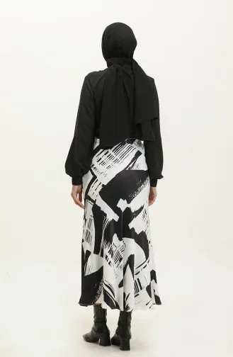 Jupe En Satin À Motifs Blanc 4335 482