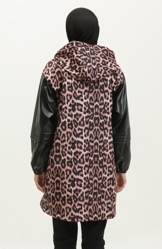 Leopard Patterned Raincoat Brown K264 377