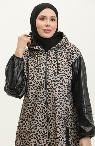 Leopard Patterned Raincoat Mink K264 378