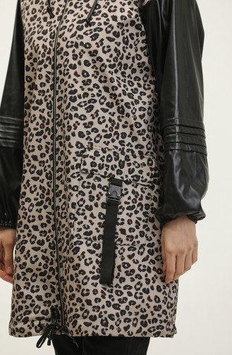 Leopard Patterned Raincoat Mink K264 378