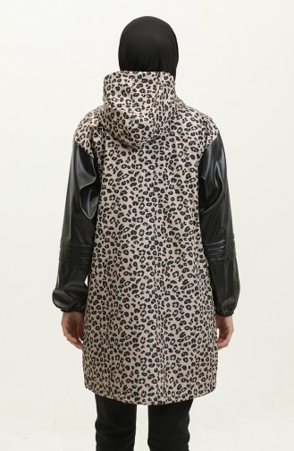 Leopard Patterned Raincoat Mink K264 378