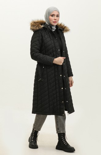 Belted quilted Coat 15057-01 Black 15057-01