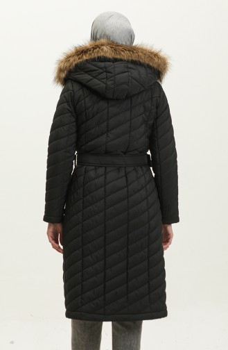 Belted quilted Coat 15057-01 Black 15057-01