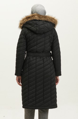 Belted quilted Coat 15057-01 Black 15057-01