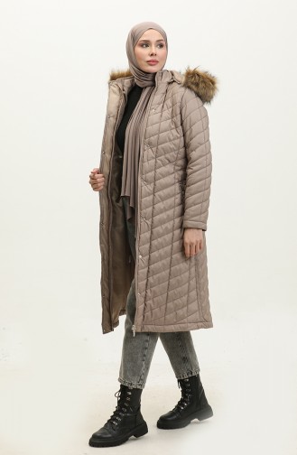 Belted quilted Coat 15057-02 Mink 15057-02