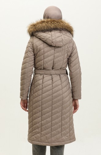 Belted quilted Coat 15057-02 Mink 15057-02