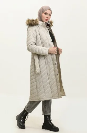 Manteau Matelassé A Ceinture 15057-03 Beige 15057-03