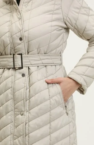 Manteau Matelassé A Ceinture 15057-03 Beige 15057-03