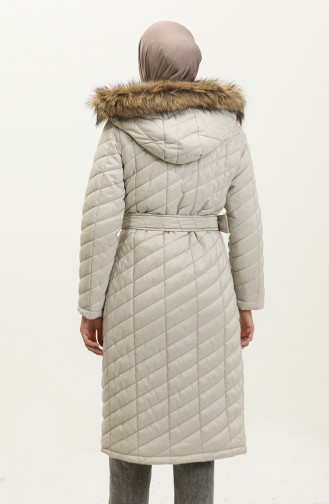 Belted quilted Coat 15057-03 Beige 15057-03