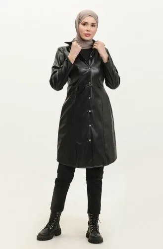 Snap Leather Tunic Black T1511 453
