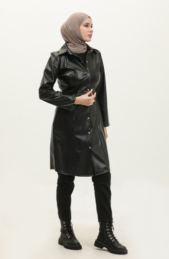 Snap Leather Tunic Black T1511 453