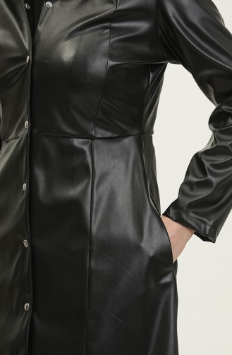 Snap Leather Tunic Black T1511 453