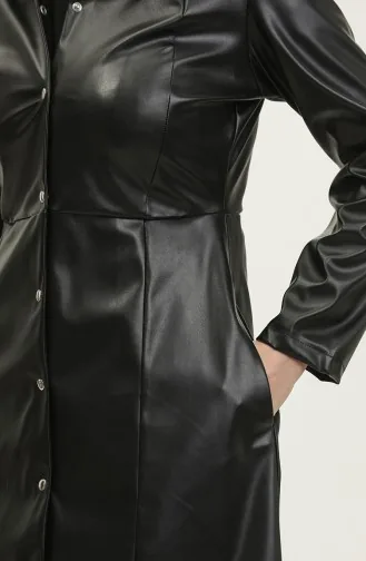 Snap Leather Tunic Black T1511 453