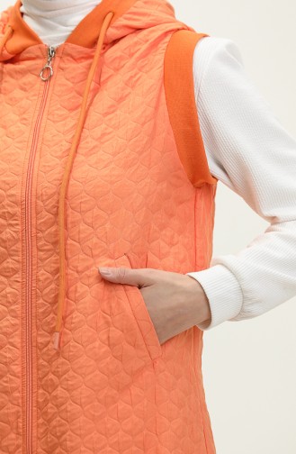 Gebreid Gewatteerd Geribd Vest Oranje Y91 506