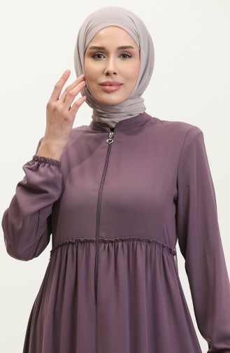 Abaya Fronceée 5042-09 Rose Poudré 5042-09