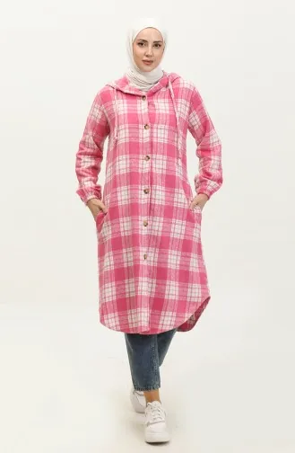 Kapuzenmütze Mit Karomuster NZR001D-03 Pink 001D-03