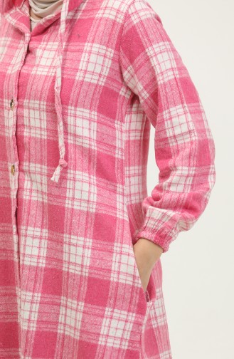 Plaid Pattern Hooded Cap NZR001D-03 Pink 001D-03