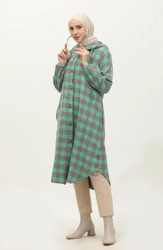 Kaap Met Capuchon En Geruit Patroon 001E-01 Groen 001E-01