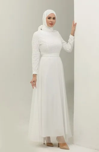 Lace Belted Evening Dress 5353a-02 white Pink 5353A-02