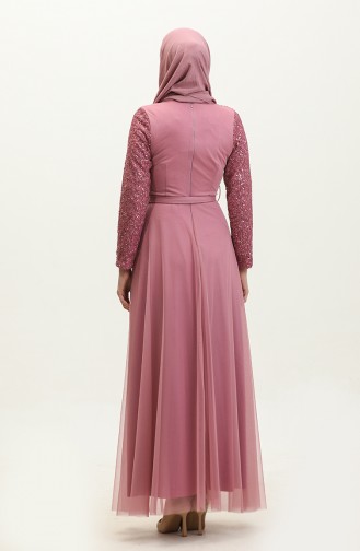 Abendkleid Mit Spitzengürtel 5353A-16 Dusty Rose 5353A-16