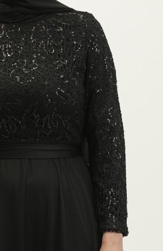 Abendkleid Mit Spitzengürtel 5353A-19 Schwarz 5353A-19