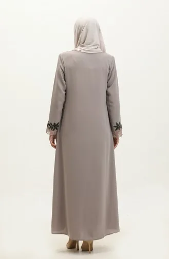 عباية مطرزة بتصميم دانتيل  مقاس كبير 5065-06 فيزون  5065-06