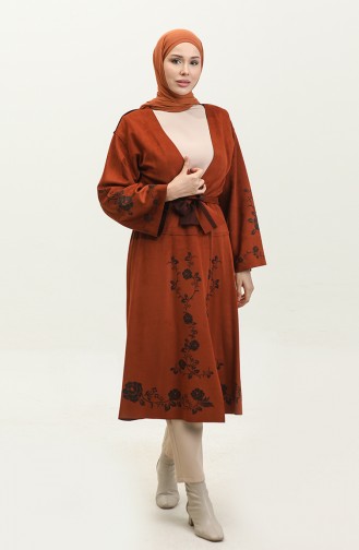 Laser Printed Suede Cape Brown K109 529