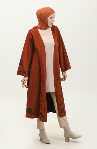 Laser Printed Suede Cape Brown K109 529