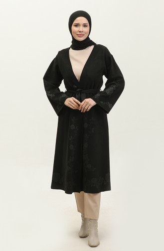 Laser Printed Suede Cape Black K109 531