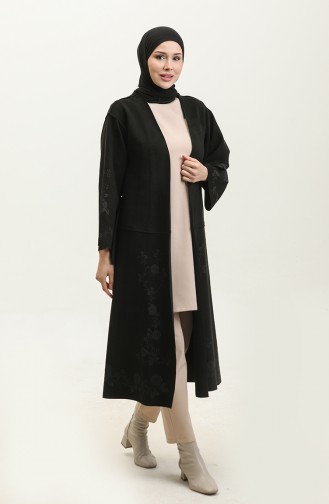 Laser Printed Suede Cape Black K109 531