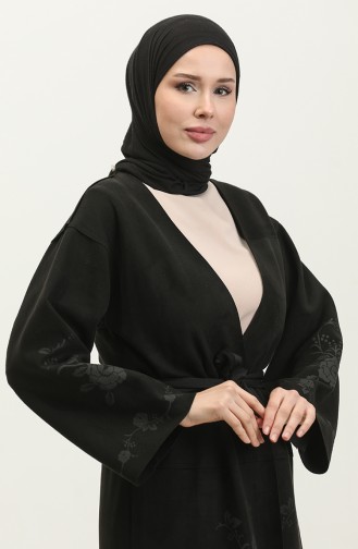 Laser Printed Suede Cape Black K109 531