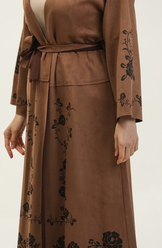 Laser Printed Suede Cape Camel K109 533