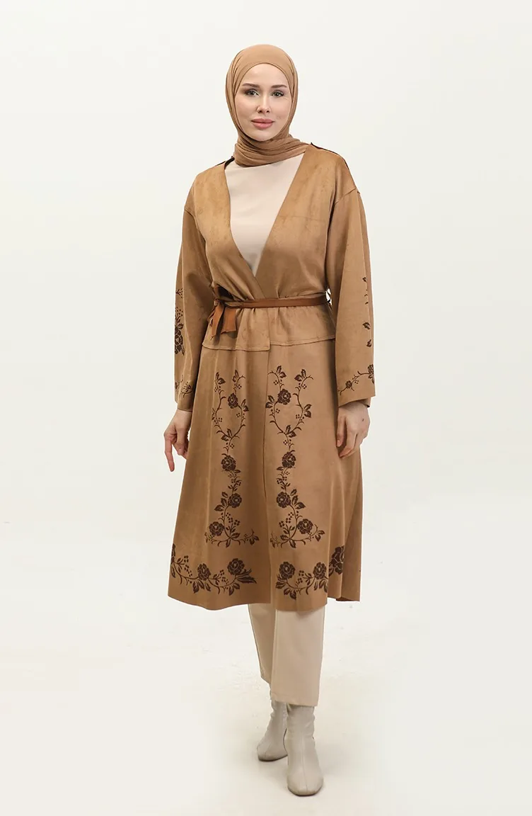 Laser Printed Suede Coat Mink K109 534