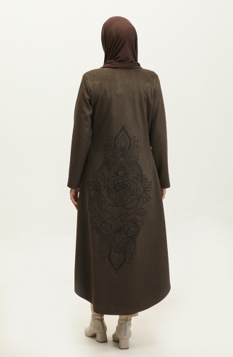 Laser Printed Suede Cape Khaki K108 548