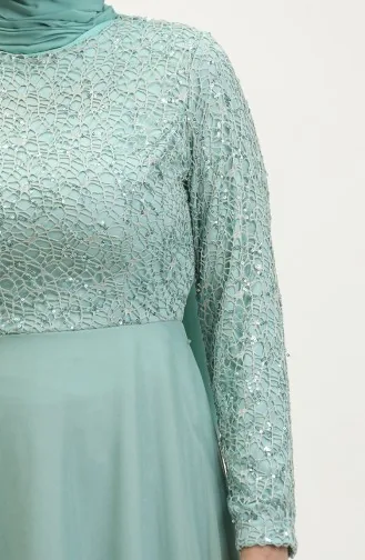 Abendkleid Mit Spitzengürtel 5353A-12 Grün 5353A-12