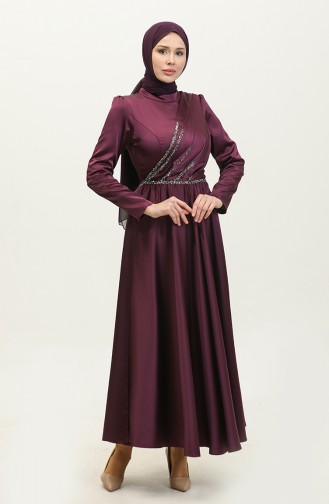 Stone Evening Dress 5762-01 Purple 5762-01