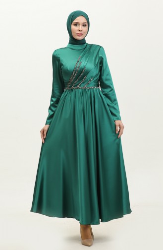 Stone Evening Dress 5762-03 Emerald Green 5762-03